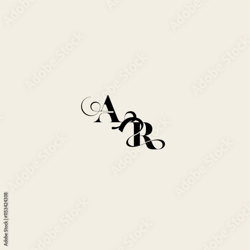 bold and hairline initial wedding monogram elegant RA fancy curve logo letter