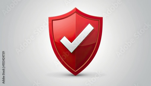 Red shield with check mark symbolizing security and protection