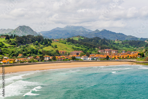 The beautiful city of Ribadesella, Asturias, Spain. Cantabrian Sea photo