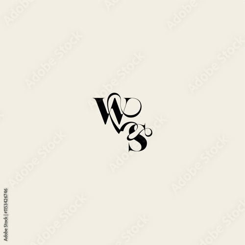 bold and hairline initial wedding monogram elegant SW fancy curve logo letter
