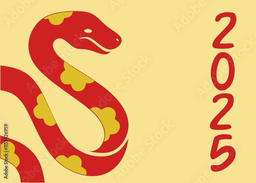 Wallpaper Mural Chinese Newyear 2025 modern art design,poster,banner, template design,snake zodiac vector design Torontodigital.ca