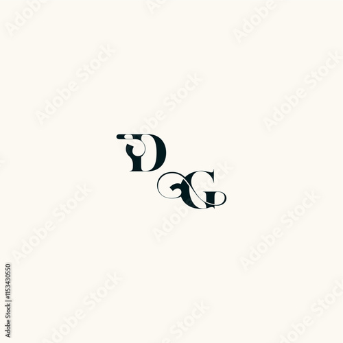 fancy curve logo bold and hairline initial letter wedding monogram elegant GD