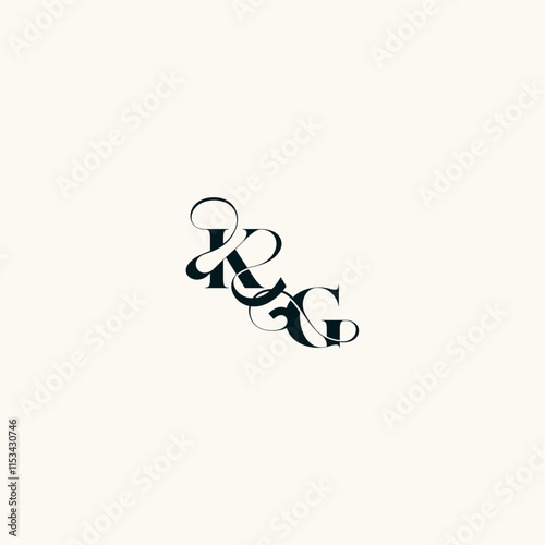 fancy curve logo bold and hairline initial letter wedding monogram elegant GK