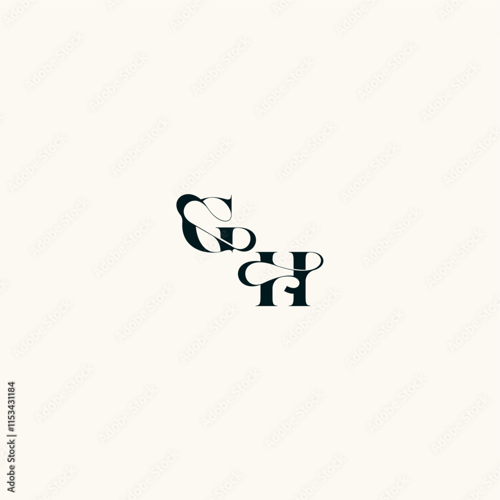 fancy curve logo bold and hairline initial letter wedding monogram elegant HG fancy curve logo bold and hairline initial letter wedding monogram elegant HG