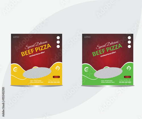 Creative premium food menu restaurant social media post template design. web banner promotion. online advertising promotion vector