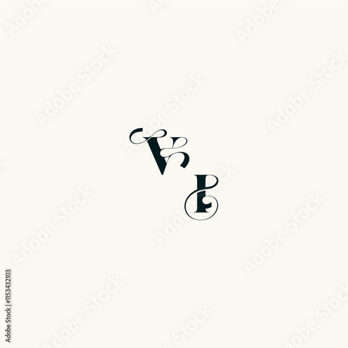 fancy curve logo bold and hairline initial letter wedding monogram elegant IV