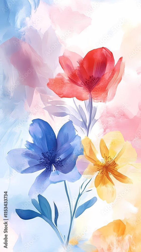 Naklejka premium Colorful abstract flower texture illustration poster background