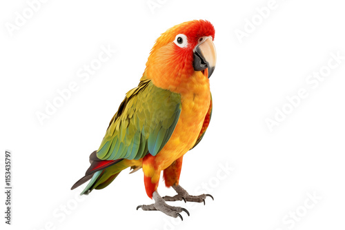 Vibrant Tropical Parrot Isolated on Transparent Background - Colorful Illustration with Precise Details for Design, Creative Projects, and Exotic Decorations - Perfect for Art, Advertising. Png cut.