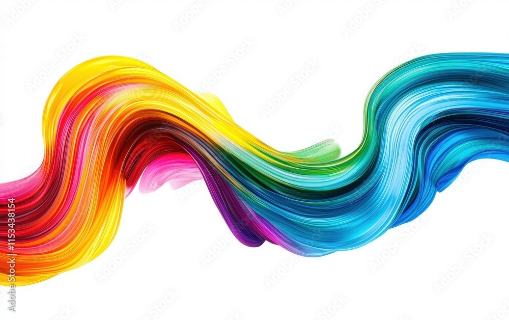 Fototapeta premium A dynamic twister of multicolored paint, swirling and blending seamlessly on a crisp white background