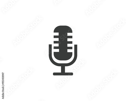 Microphone icon. Podcast microphone, journalist microphone, mic icon, voice icon symbol, record web icon, karaoke, conference.