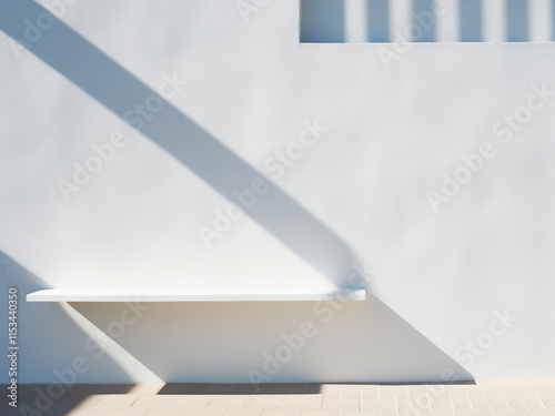 Abstract background of a white wall showcasing shadows for a clean and creative composition photo