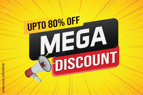 Mega sale word concept vector illustration and 3d style, landing page, template, ui, web, mobile app, poster, banner, flyer, background, gift card, coupon, label, wallpaper

