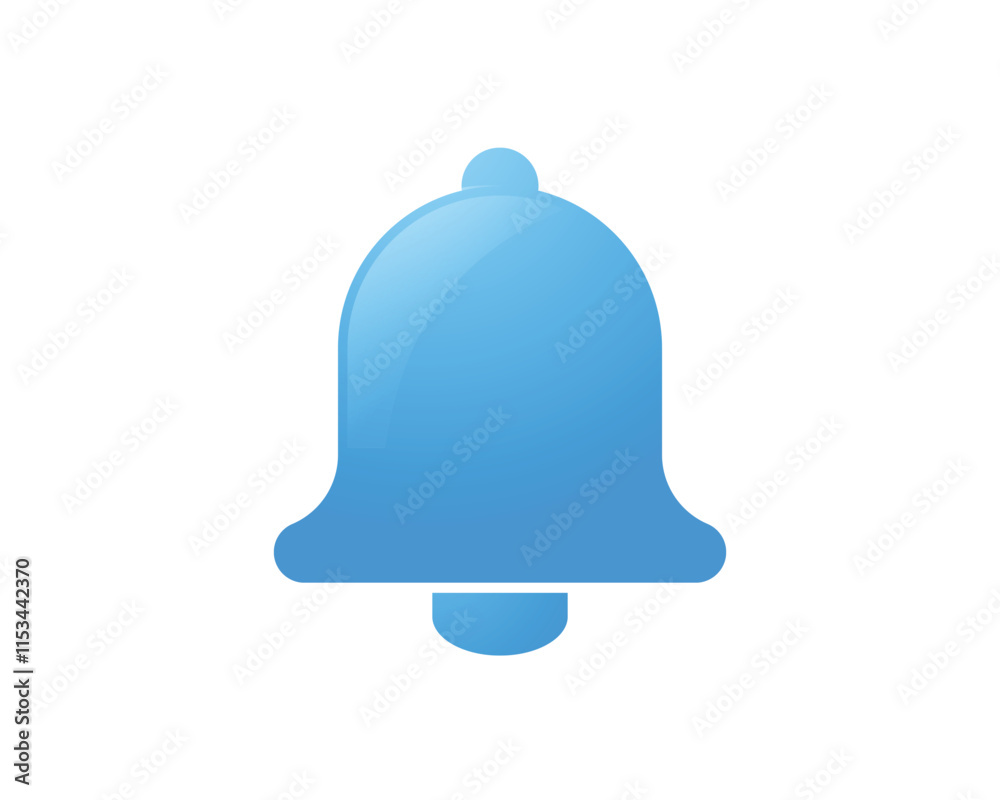 Blue notification Bell. Realistic blue ringing bell for social media reminder, event reminder. icon isolated on white background. Blue notification Bell. Realistic blue ringing bell for social media reminder, event reminder. icon isolated on white background.