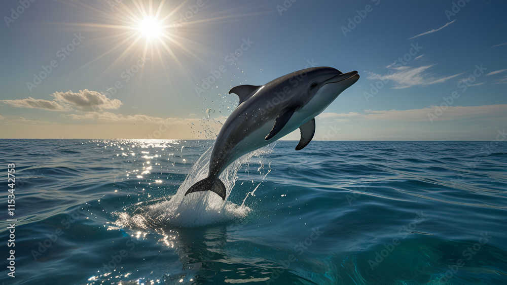 Dolphin jumping out of the sea