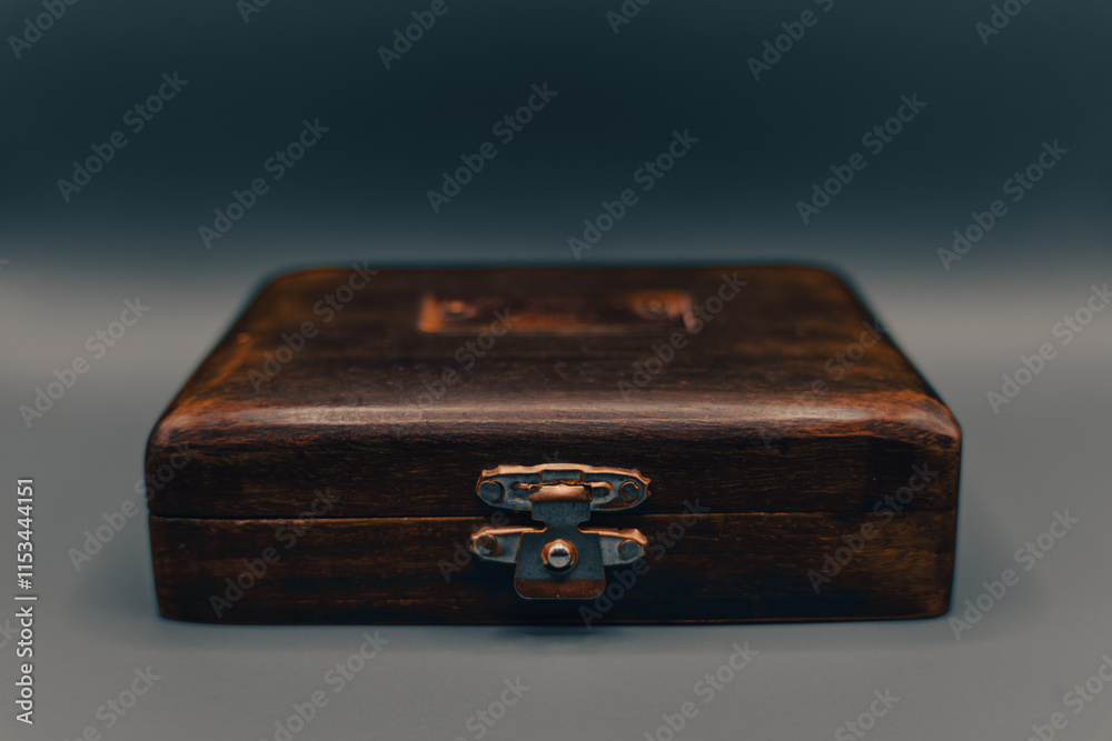 Obraz premium Vintage wooden box with metal latch