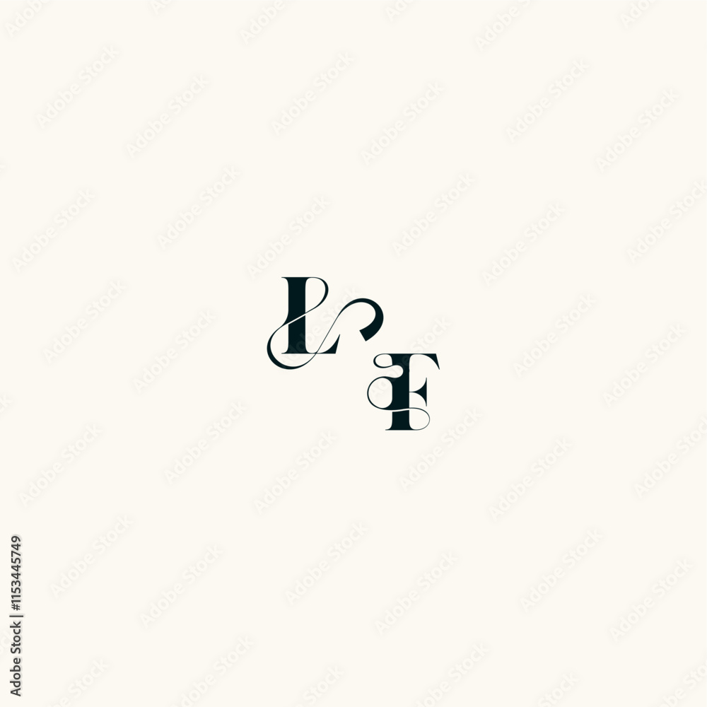 fancy curve logo FL wedding monogram elegant bold and hairline initial letter fancy curve logo FL wedding monogram elegant bold and hairline initial letter