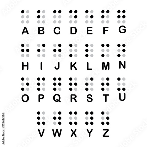 Symbols of the Writing System for the Visually Impaired. World Braille Day.