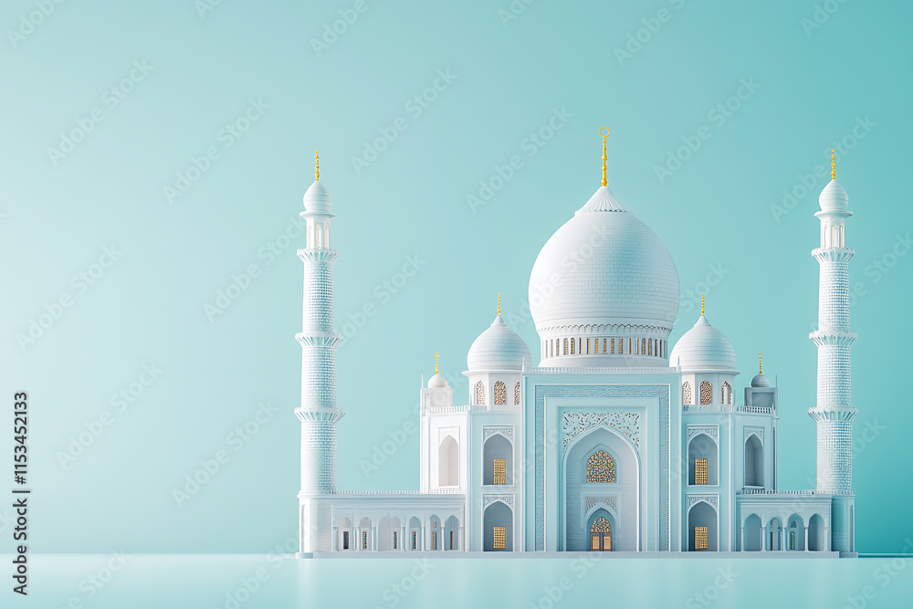 Obraz premium Stunning White Mosque Architecture Design