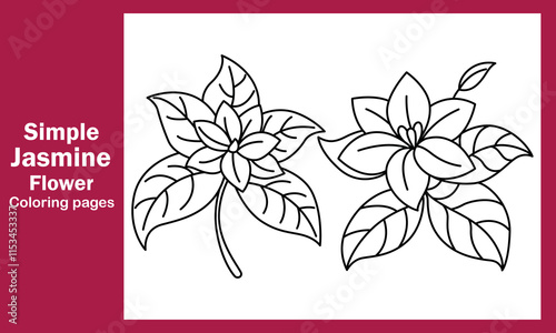 "Simple Jasmine Flower Coloring Pages: Graceful and Easy Designs for All Ages"