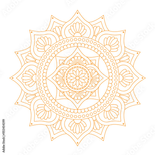 Print Blossom Mandala Shape. Circular pattern in form of mandala, tattoo, decoration. Decorative ornament in ethnic oriental style. 