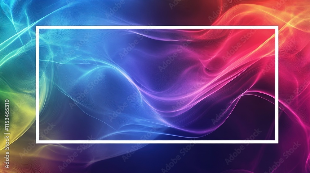 Abstract background with white frame, iridescent and holographic tones, with a white frame. Invitations, greeting cards, and creative banners, space for text, 8k High Resolution Abstract background with white frame, iridescent and holographic tones, with a white frame. Invitations, greeting cards, and creative banners, space for text, 8k High Resolution