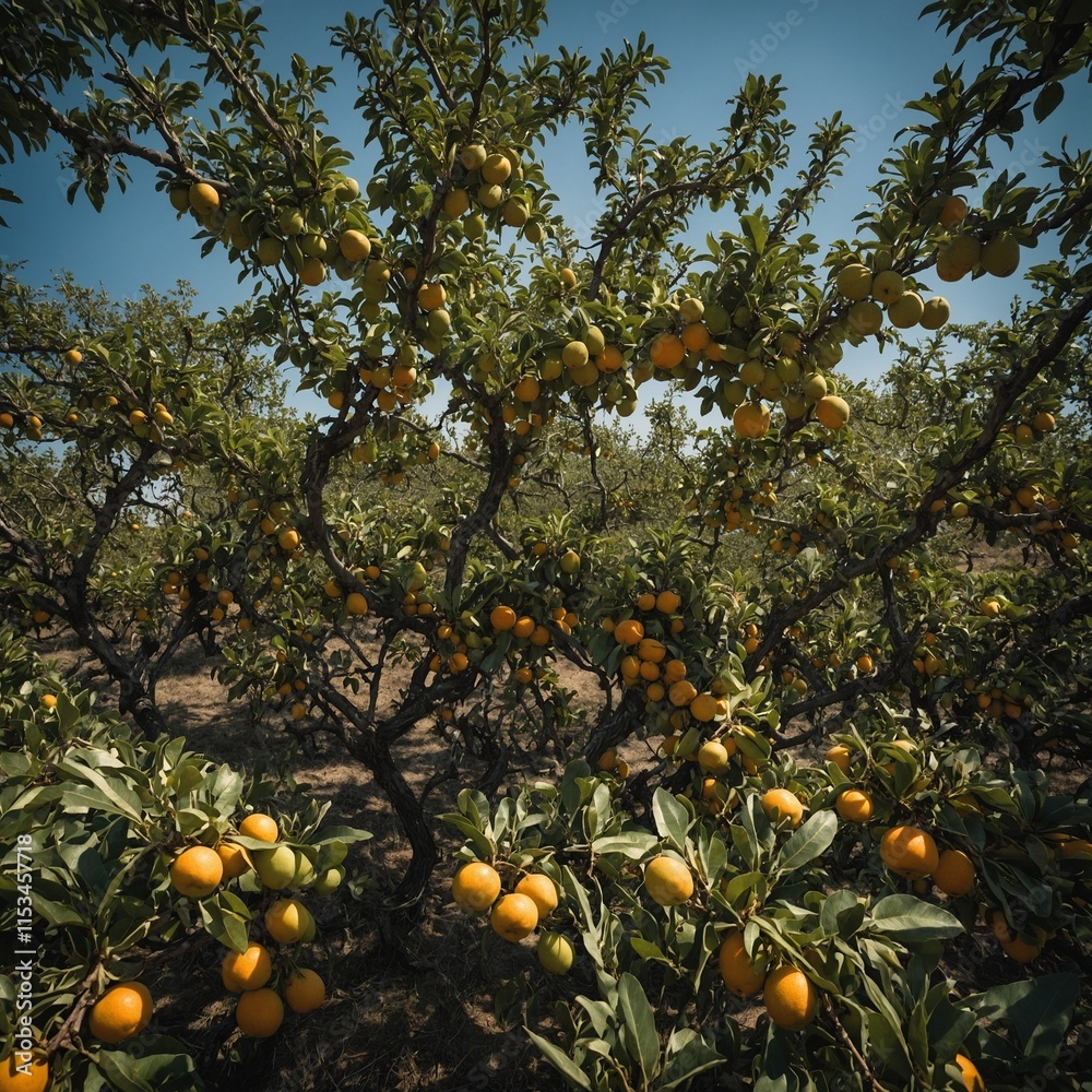 A fruit tree with branches extending like fractals, each holding unique fruits.
A fruit tree with branches extending like fractals, each holding unique fruits.