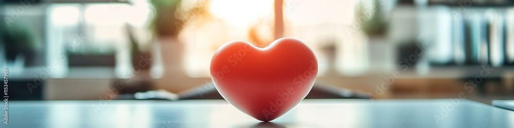 stock photo of heart-shaped stress ball on clean desk with copy space stock photo of heart-shaped stress ball on clean desk with copy space