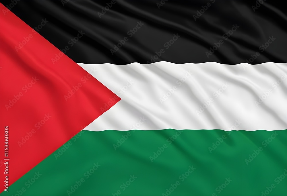 The flag of Palestine, consisting of three equal horizontal stripes from top to bottom The flag of Palestine, consisting of three equal horizontal stripes from top to bottom