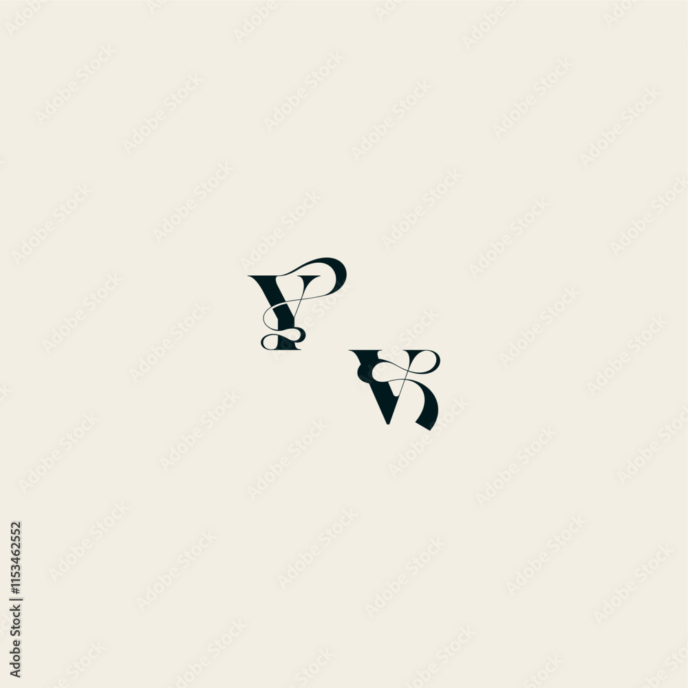 wedding monogram elegant VY bold and hairline initial letter fancy curve logo wedding monogram elegant VY bold and hairline initial letter fancy curve logo