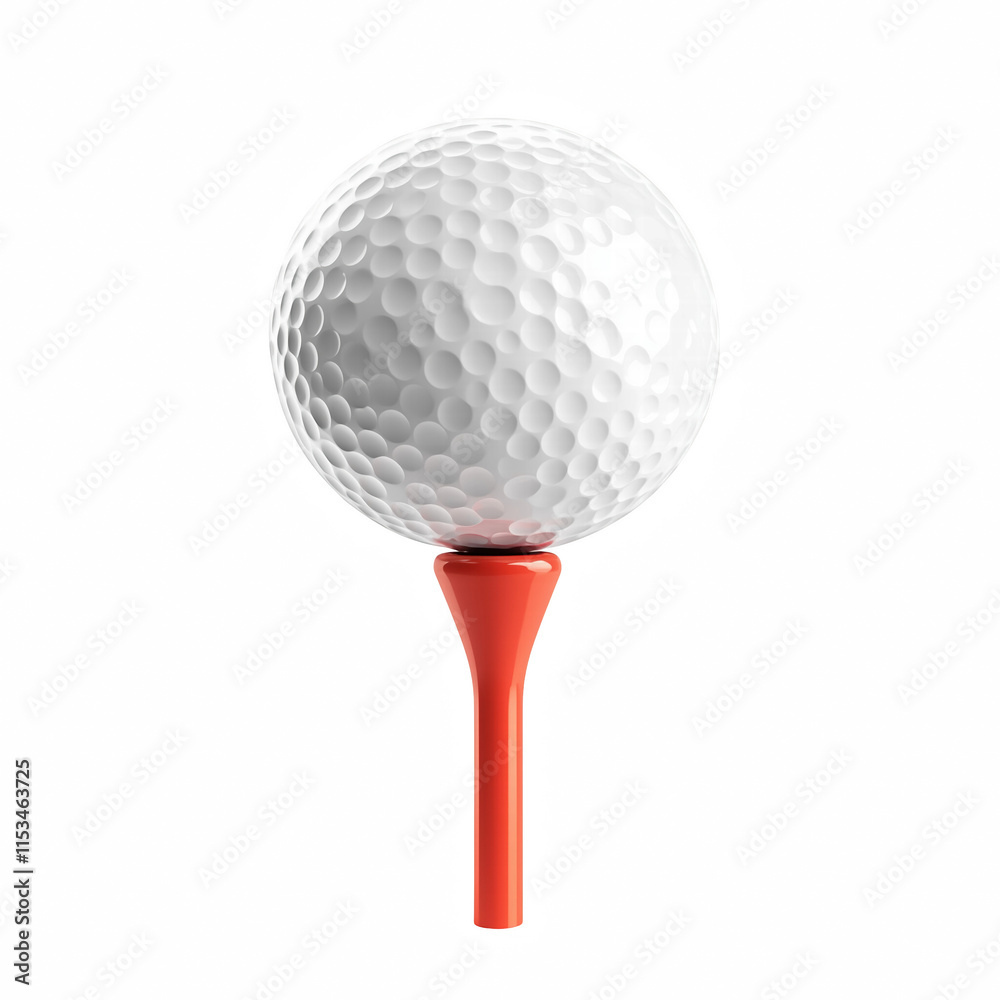 Golf ball and tee isolated on transparent background Generative Ai. Golf ball and tee isolated on transparent background Generative Ai.