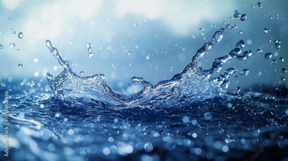 Dynamic water splash captured in motion Dynamic water splash captured in motion