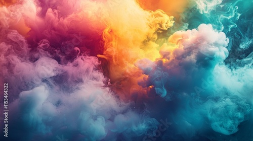 Vivid abstract cloud explosion in vibrant colors