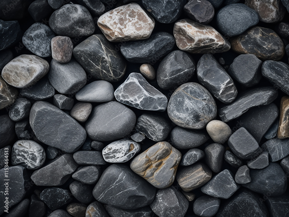 Floor made of thin rocks creating a textured surface for a modern look Floor made of thin rocks creating a textured surface for a modern look