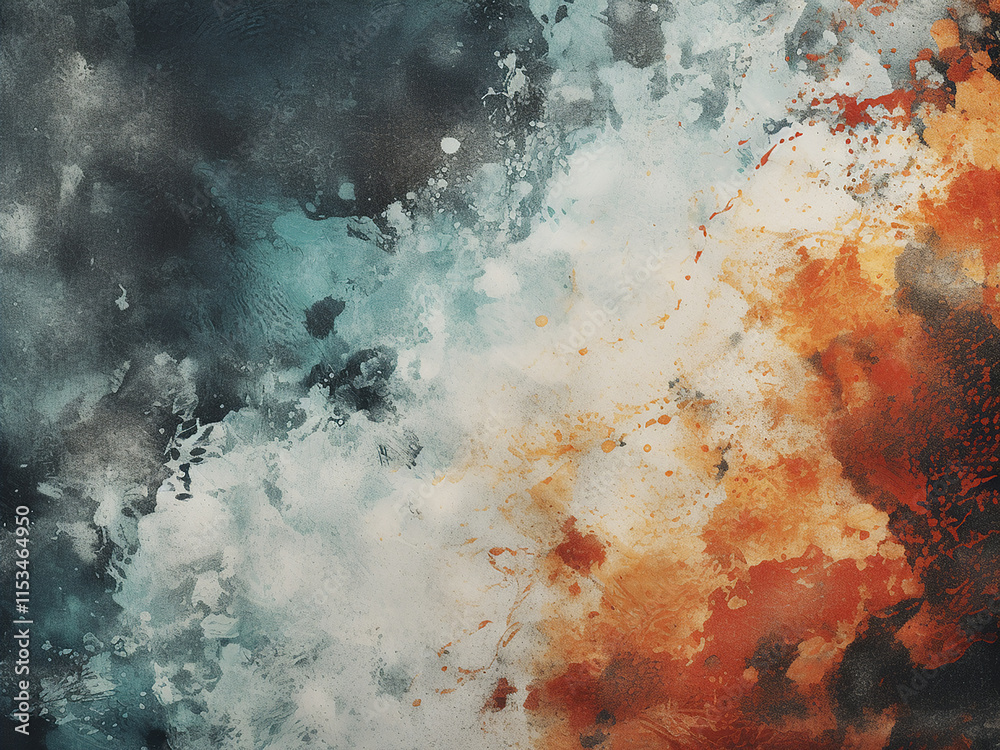 Abstract grunge color pattern with textured layers creating a vintage design