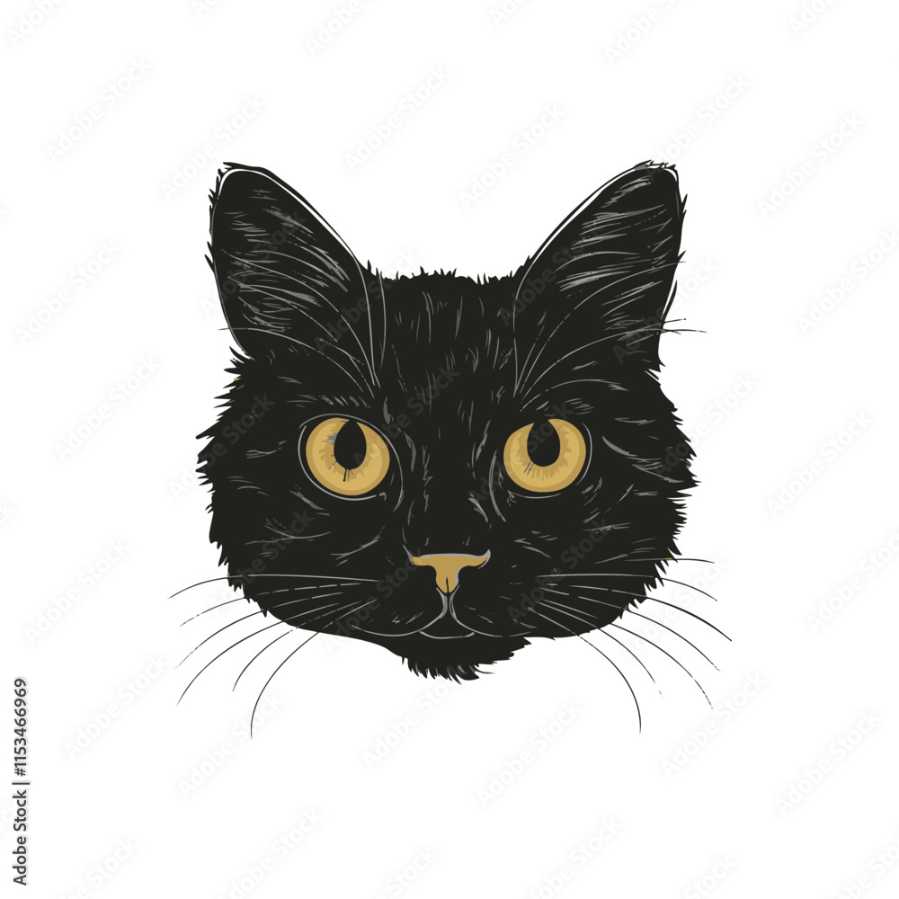 Intriguing Black Cat Portrait for Home Decor Intriguing Black Cat Portrait for Home Decor