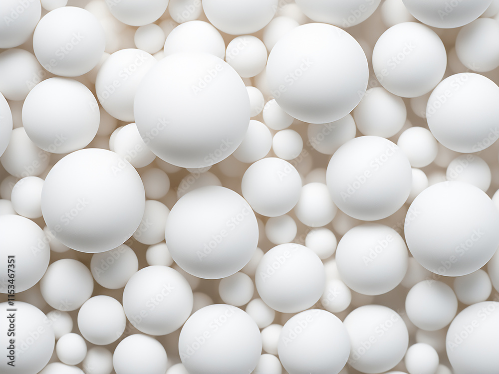 Repeated white ball spheres in different sizes 3D pattern Repeated white ball spheres in different sizes 3D pattern