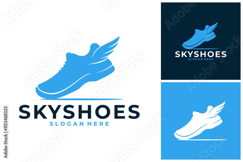 Sky Fly Shoes Sporty Logo Design