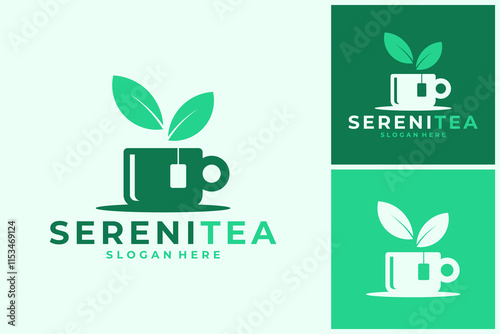 Herbal Serani Tea Cup Green Logo Design