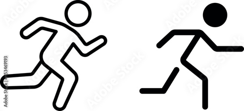 "Run Icon - Athletic and Fitness Activity Symbol"
