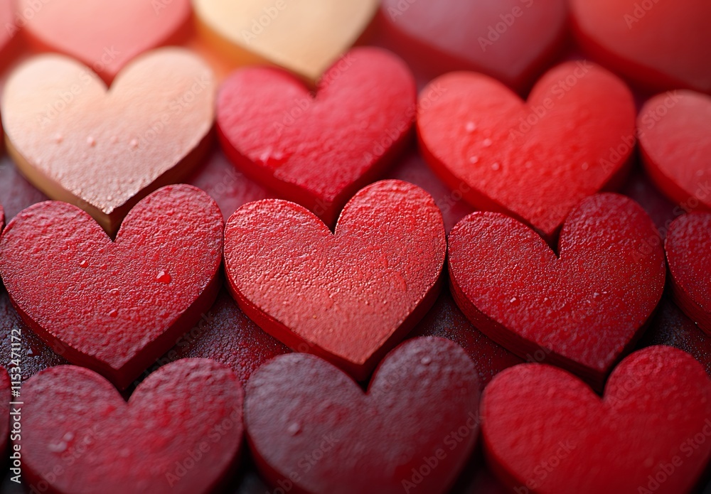 Obraz premium Valentine Day Group of Red Hearts
