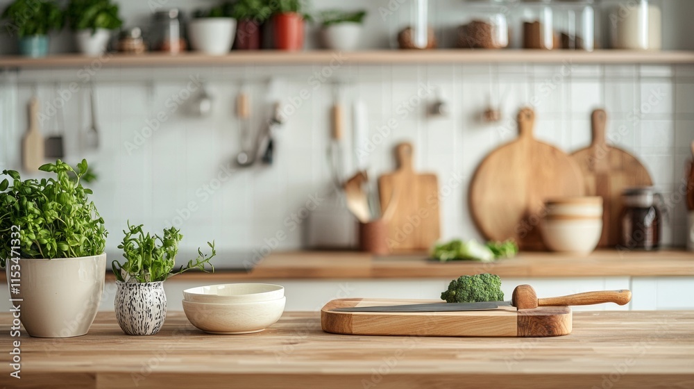 Cozy modern kitchen with a bright atmosphere Cozy modern kitchen with a bright atmosphere