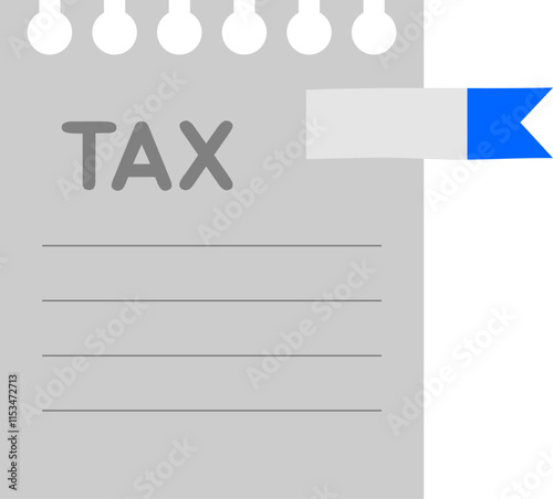 Tax Document Illustration with Bookmark