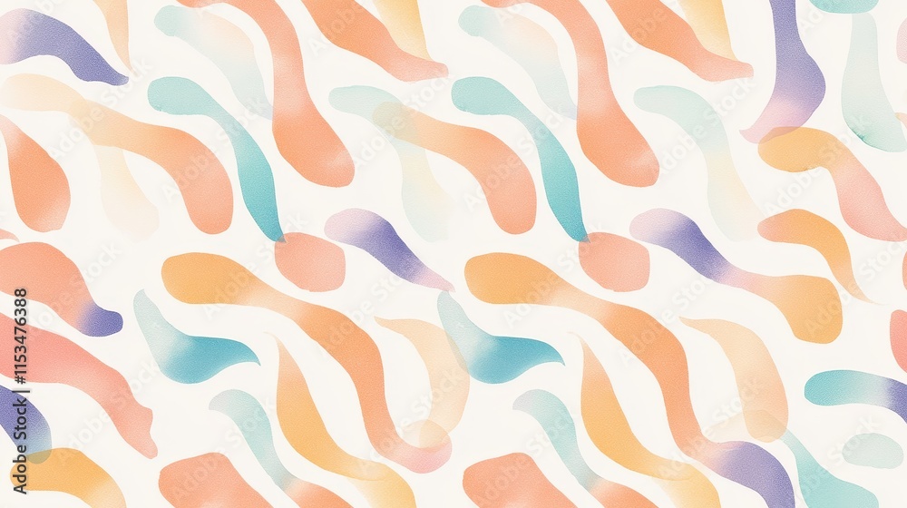 Abstract Pastel Wave Pattern Soft Hues Background Texture