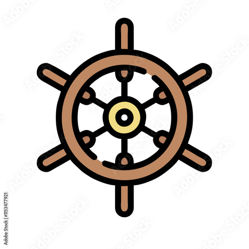 steering wheel of a ship