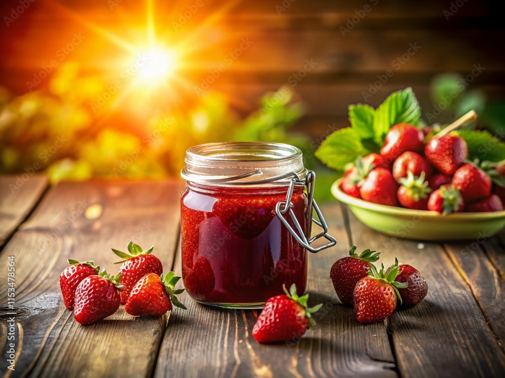 Homemade Strawberry Jam in Jar, Perfect Breakfast Spread & Gift Homemade Strawberry Jam in Jar, Perfect Breakfast Spread & Gift