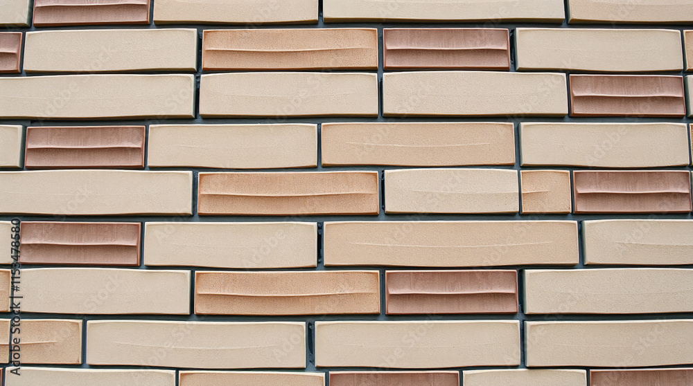 Obraz premium Beige and Brown Rectangular Brick Wall Pattern