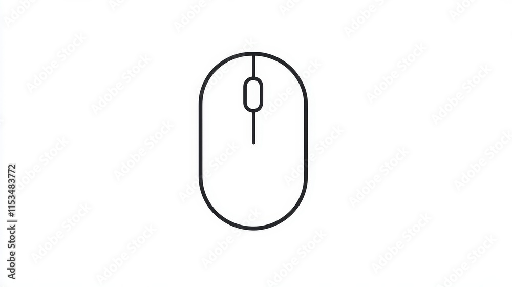 Minimalist Line Art Design of a Computer Mouse for Digital Use Minimalist Line Art Design of a Computer Mouse for Digital Use