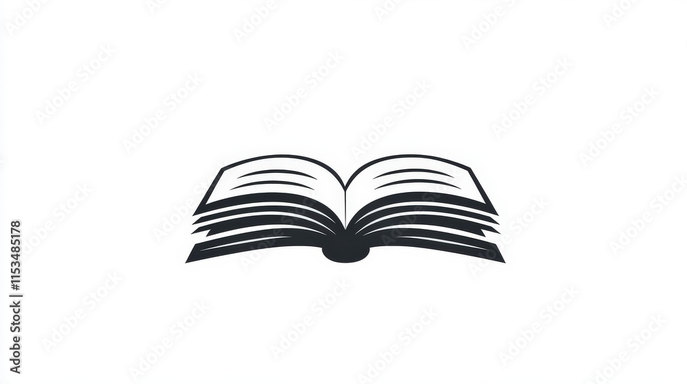 Open Book Icon Representing Knowledge and Learning Concepts Open Book Icon Representing Knowledge and Learning Concepts