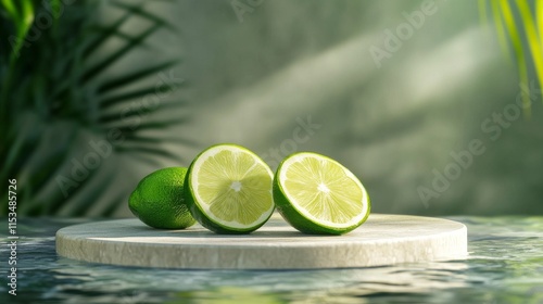 podium display product fresh lime photo