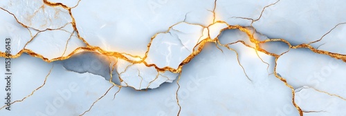 Elegant Blue Marble with Golden Cracks: Luxurious Abstract Background photo